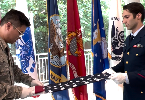Folding the flag