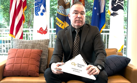 Dave Ross with flag