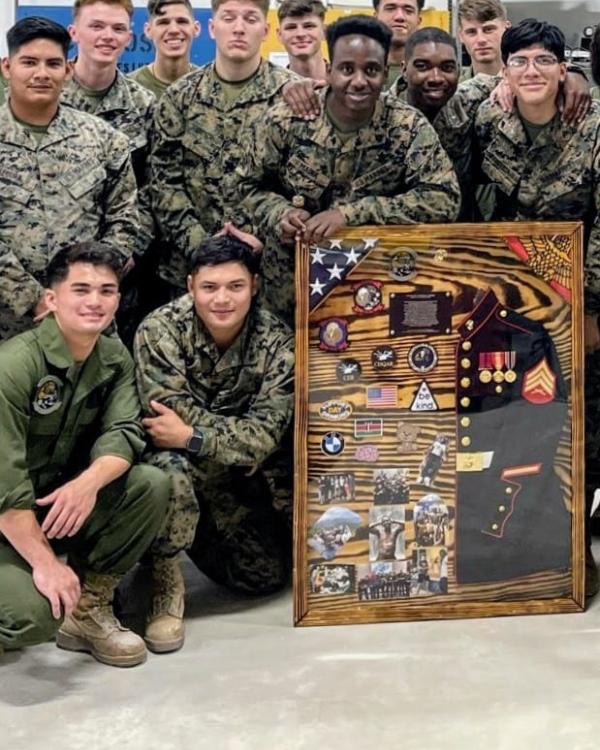 a group of people in military camouflage